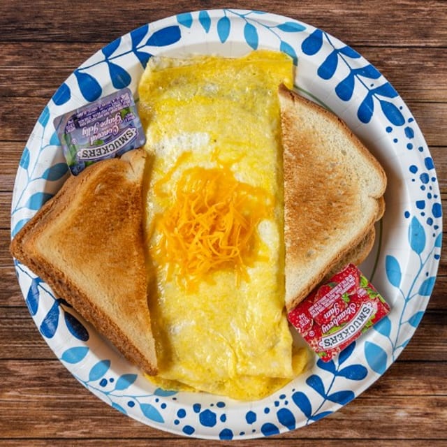 Cheese Omelet with Toast.