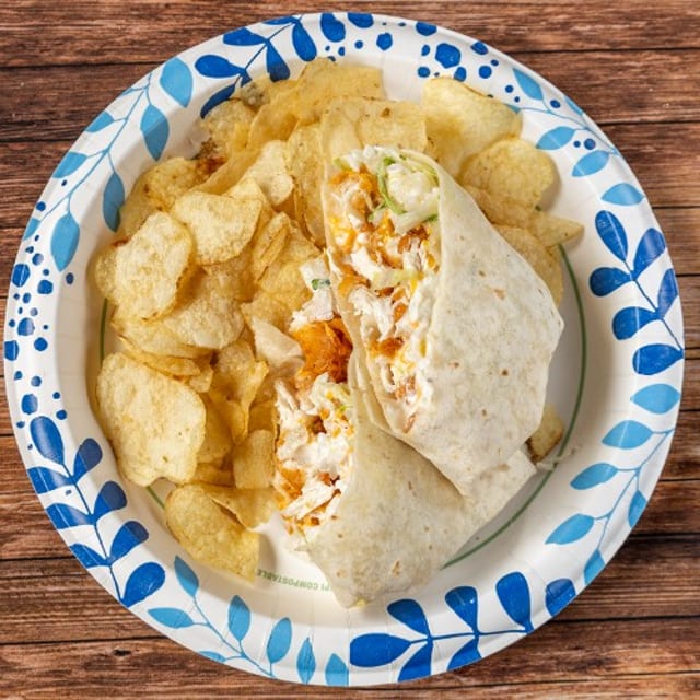 Buffalo Sauce Chicken Wrap.