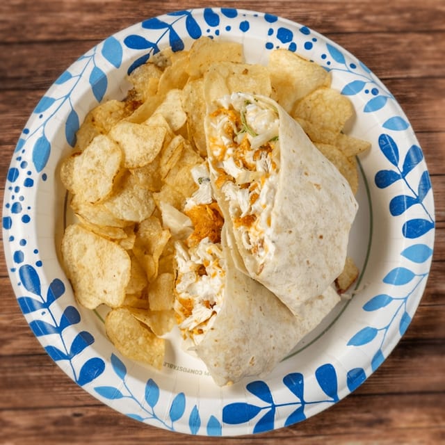 Buffalo Sauce Chicken Wrap.