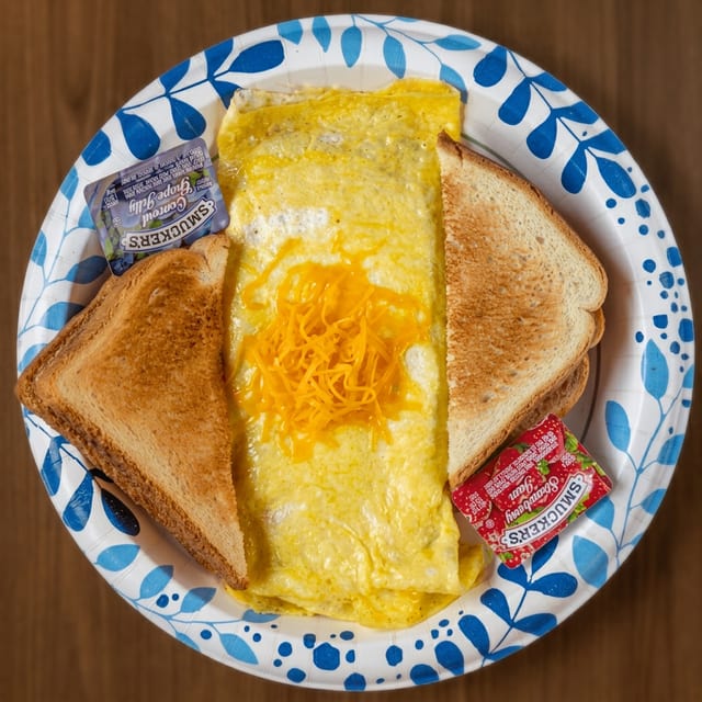 Cheese Omelet with Toast.